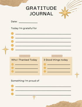 Beige Aesthetic Celestial Personal Gratitude Journal