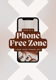 Brown Earthy Modern Phone Free Zone Poster